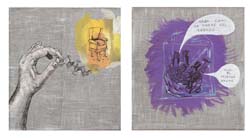 Curro Gonz&aacute;lez - 2011 - Hotel F&eacute;nix: sue&ntilde;o - T&eacute;cnica mixta sobre tela 2 obras de 38 x 35 cm.